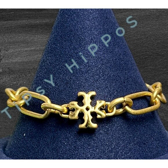 AUTHENTIC TORY BURCH GOLD ROXANNE CHAINLINK BRACELET